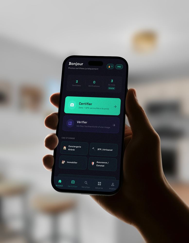 Aperçu de l'application Realmark sur iPhone